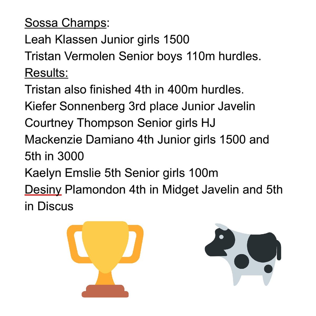 SOSSA Results SOSSA Results